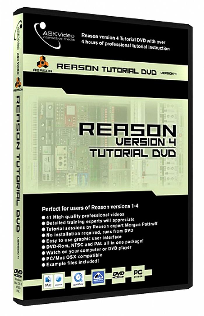 ASK VIDEO - Ask Video Propellerhead Reason Version 4 Tutorial DVD (virtual studio rack with all the tools and instruments you need to turn your ideas into music, 41 videos , over 5 hours of instructional video, easy to use interface, PC/Mac compatible)