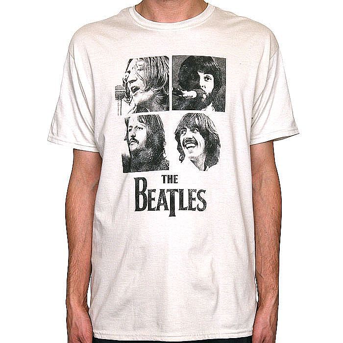 Let It Be T-shirt (beige with black print) at Juno Records.