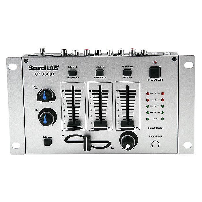 SOUND LAB Sound LAB G103QB Mixer (mini DJ mixer) (silver) vinyl at Juno