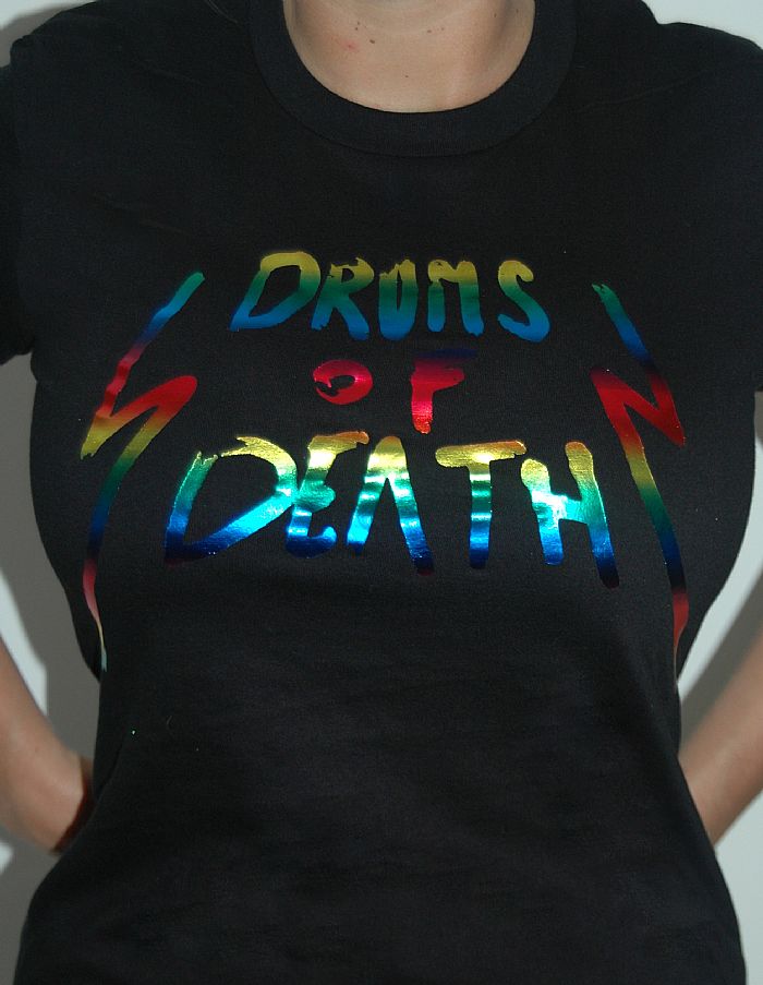 DRUMS OF DEATH - Drums Of Death T-shirt (black with multicoloured logo)