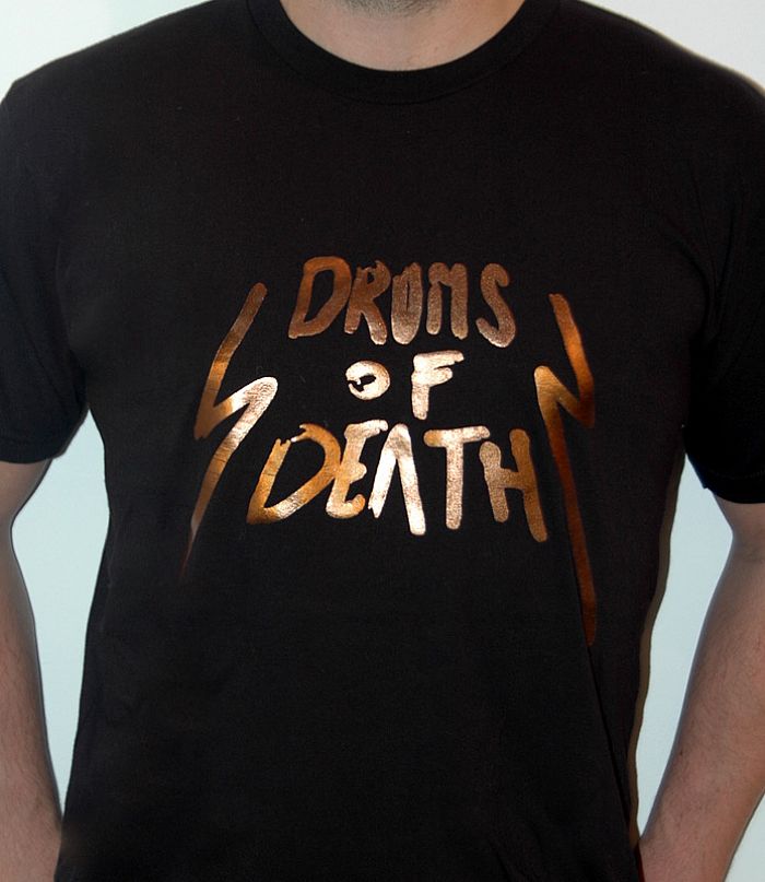 DRUMS OF DEATH - Drums Of Death T-shirt (black with gold logo)