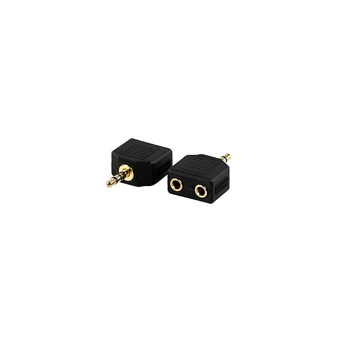 ADAPTER PLUG - Double Female Stereo 3.5mm (1/8") Jack Plug To Single Male Stereo 3.5mm (1/8") Jack Adapter Splitter Plug