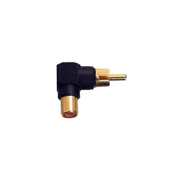 ADAPTER PLUG - Right Angled Female Phono (RCA) Socket To Male Phono (RCA) Plug (gold plated)