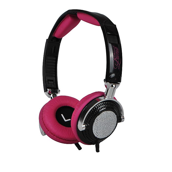 On Earz Lollipop Mademoiselle Luna Headphones (black fushia strass) at