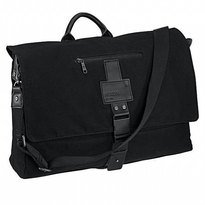 Nixon Voyager Messenger Courier Shoulder Bag (black) at Juno Records.