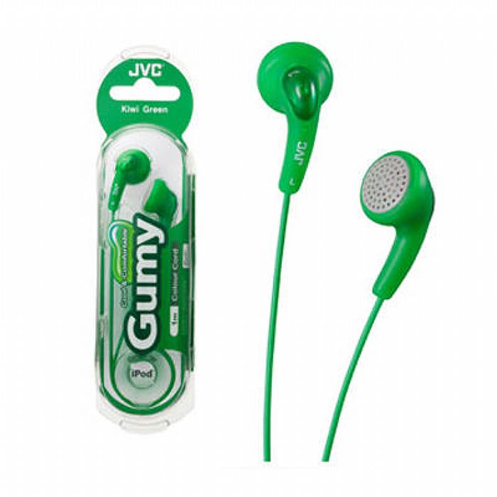 JVC JVC HAF140GN Gumy In Ear Stereo Headphones (kiwi green) vinyl at