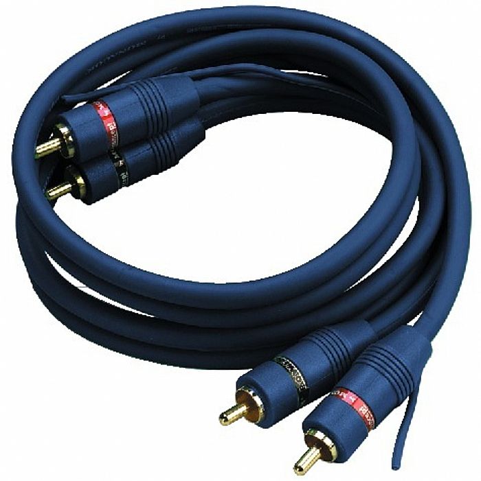 MONACOR - Monacor AC-080/BL Male To Male Stereo Phono (RCA) Cable With Ground Wire (0.8m, blue)