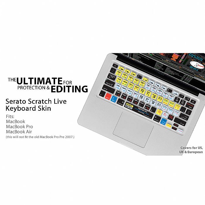 KB COVERS - KB Covers Serato Scratch Live Keyboard Shortcut Cover For Apple Mac MacBook MacBook Air & MacBook Pro