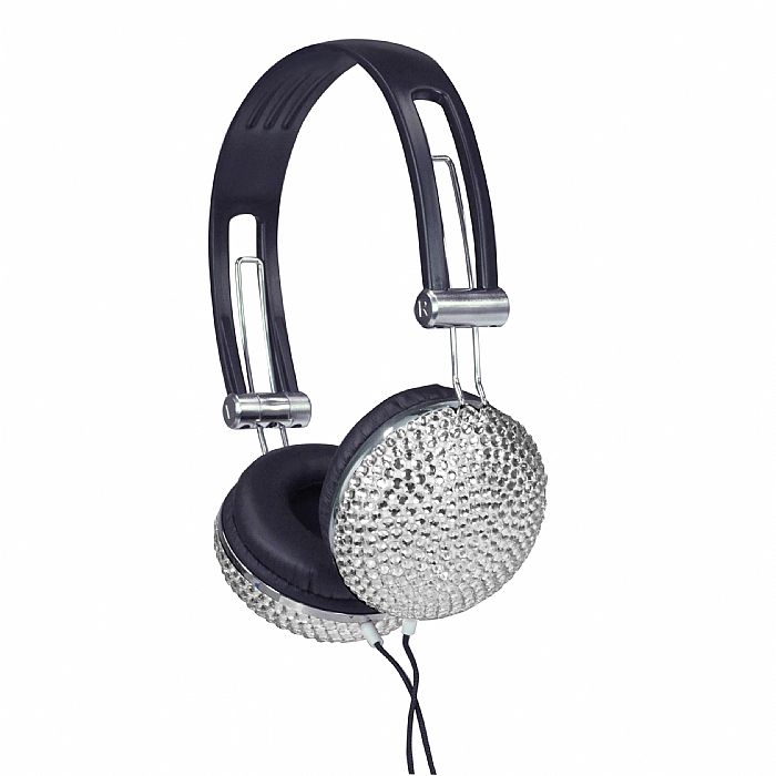 New Jersey Sound Crystal Effect Bling Stereo Headphones (silver)