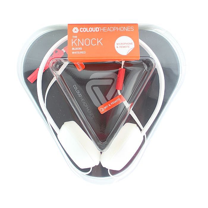COLOUD - Coloud Knock Blocks Headphones with Mic & Remote (white & red)