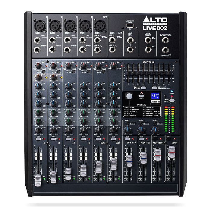 ALTO PROFESSIONAL - Alto Professional LIVE802 8-Channel/2-Bus Live Mixer (black)