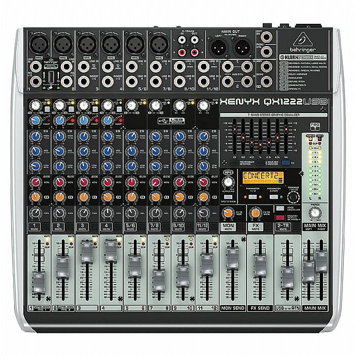 BEHRINGER - Behringer QX1222 USB Xenyx 12 Channel Mixer + Tracktion 4 Audio Production Software