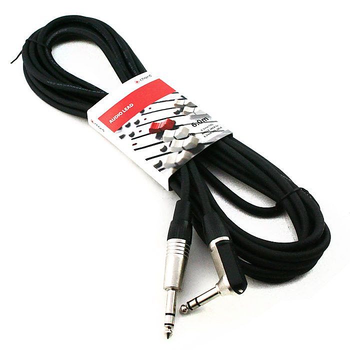 CHORD - Chord (1/4") TRS Angled Jack To Straight Jack Lead (6 metre)