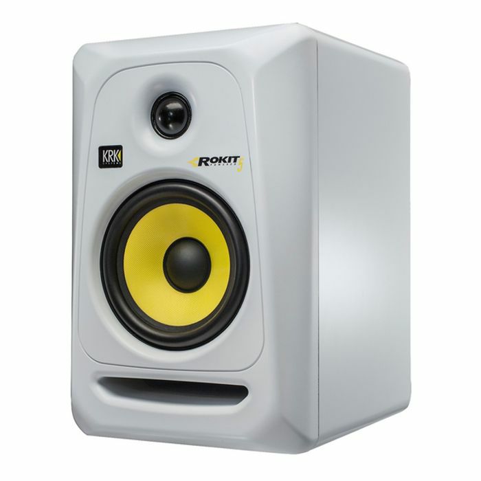 KRK Rokit RP5 G3 Active Studio Monitor Speaker (single, white with yellow cone)