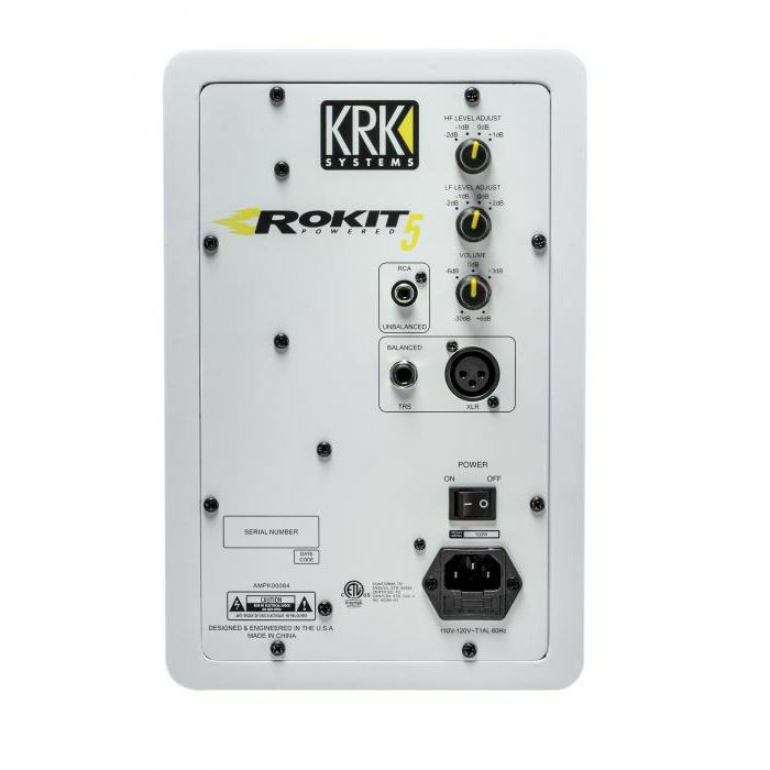 KRK Rokit RP5 G3 Active Studio Monitor Speaker (single, white with yellow cone)