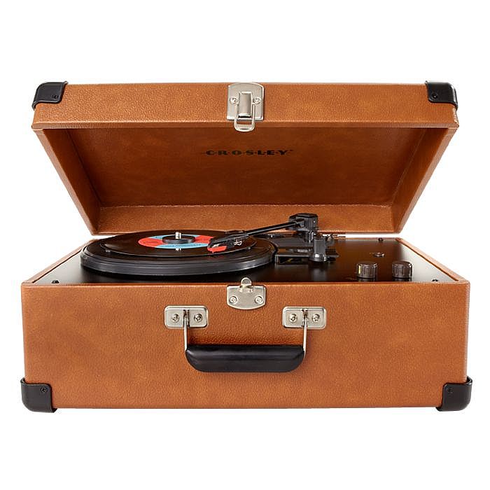 Crosley CR49 Traveler Turntable (tan) at Juno Records.