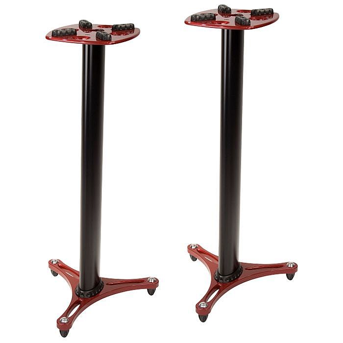 ULTIMATE SUPPORT - Ultimate Support MS90/45R Column Studio Monitor Stands With Decoupling Pads (red, pair)