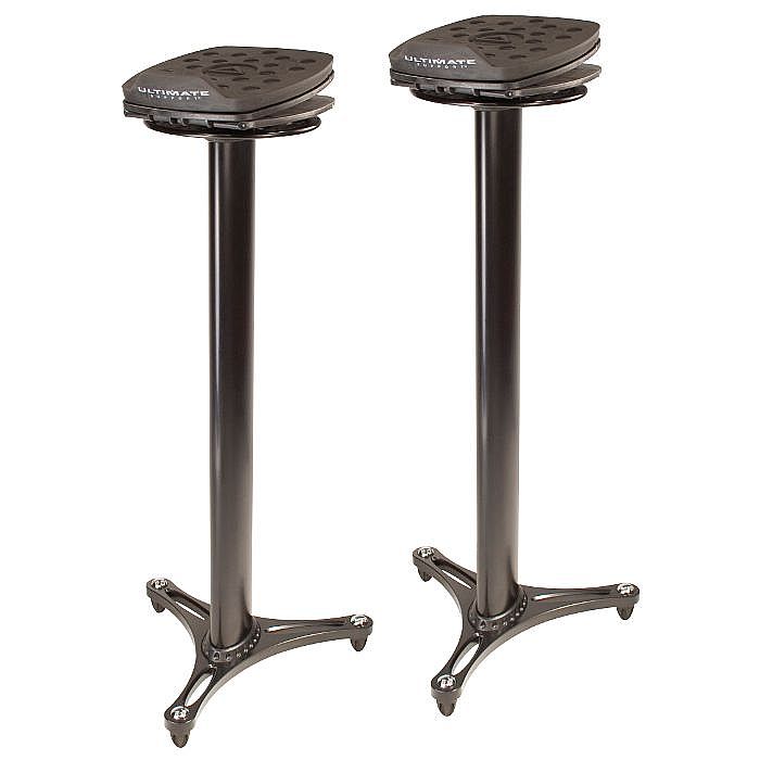 ULTIMATE SUPPORT - Ultimate Support MS-100B Column Studio Monitor Stands With Decoupling Pads (pair, black)