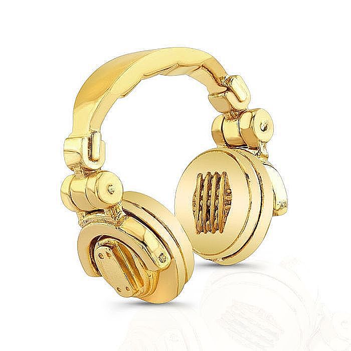 SOUND HEADZ - Sound Headz Yellow Gold Plated DJ Headphone Necklace (blank slate model)