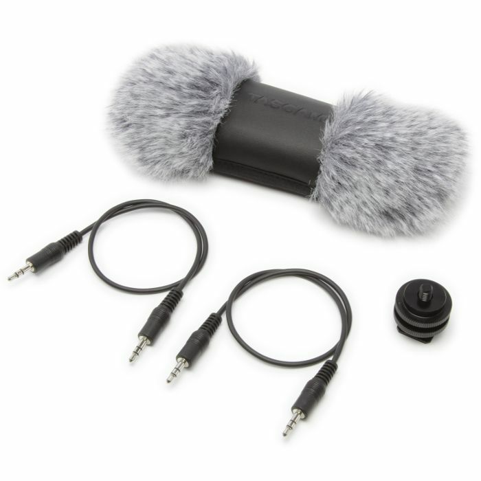 TASCAM - Tascam AK DR70C Accessory Pack For DR70D Recorder With Shoe Mount Adapter Fur Windshield & Pair Of 3.5mm Stereo Jack Mini Cables