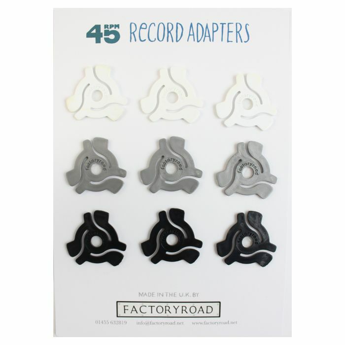 FACTORY ROAD - Factory Road 45 RPM Adapters (card of 9, black/white/grey)