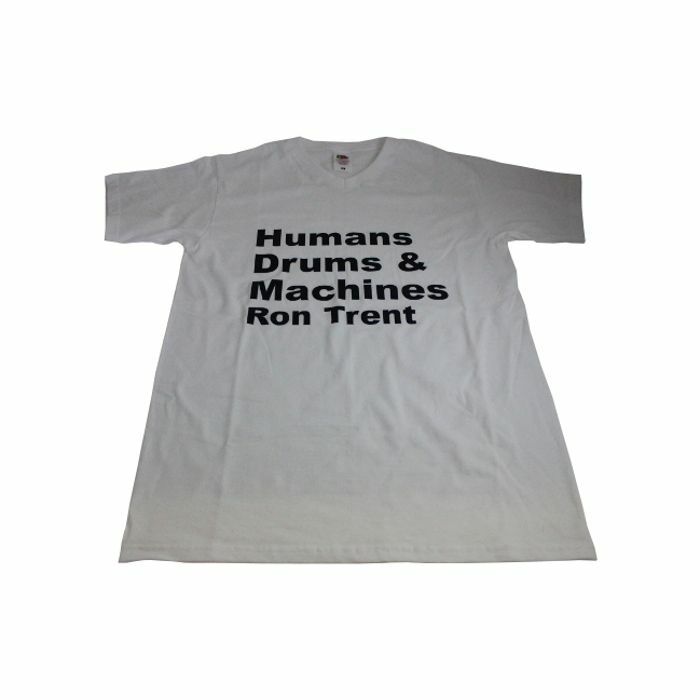 TRENT, Ron - Humans Drums & Machines T-Shirt (white/black, medium)