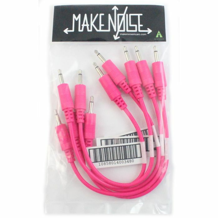 MAKE NOISE - Make Noise 6" Modular Synth Patch Cables (hot pink, pack of 5)