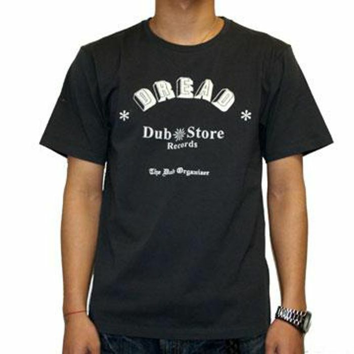 DUB STORE - Dub Store Records T-Shirt (Large, charcoal/white print)