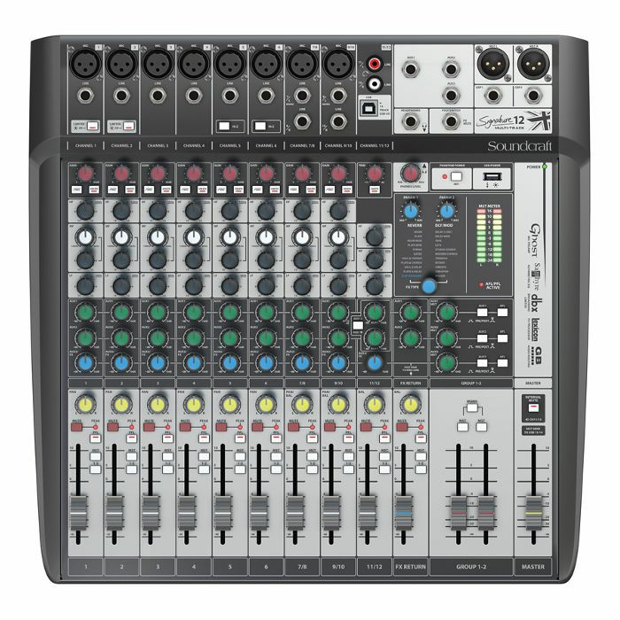 SOUNDCRAFT - Soundcraft Signature 12 MTK 12-Channel Analogue Studio Mixer With Onboard Effects & Multi-Track USB Interface