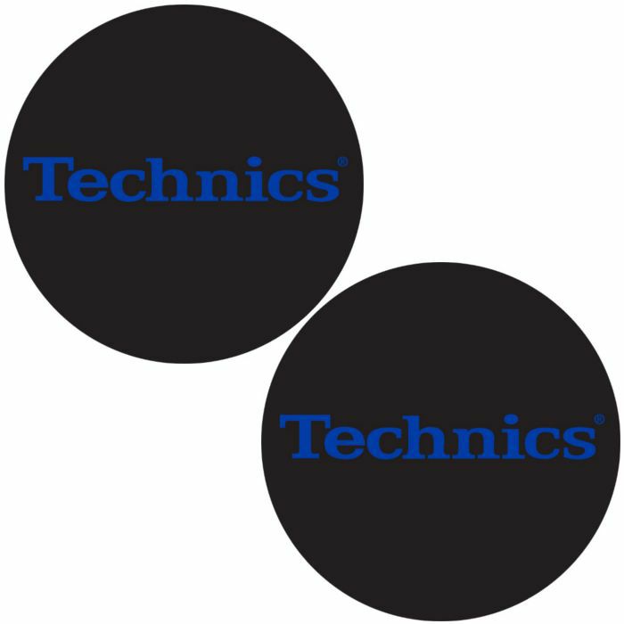 TECHNICS - Technics Electric Blue Logo Slipmats (pair, blue on black)
