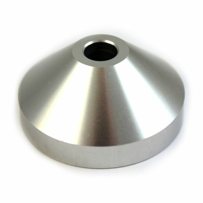 SPINDLE ADAPTER CENTRE - Spindle Adapter Center For Playing 45 RPM Records (silver aluminium, cone shaped)