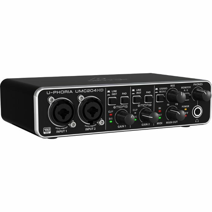 Behringer UPhoria UMC204HD Audiophile USB Audio & MIDI Interface With Tracktion 4 Software