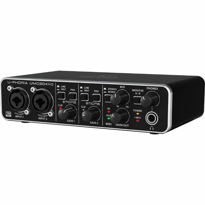 Behringer UPhoria UMC204HD Audiophile USB Audio & MIDI Interface With Tracktion 4 Software