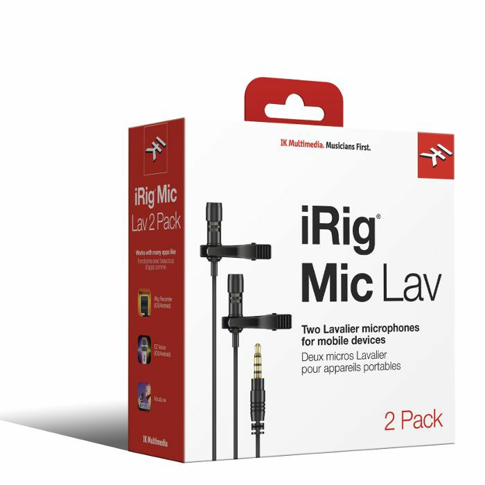 IK Multimedia iRig Mic Lav 2 Pack Dual Lavalier Lapel Clip On Microphone (2 x iRig Mic Lav)