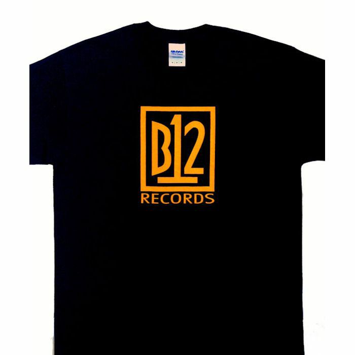B12 RECORDS - B12 Records Minds T-Shirt (medium, black with yellow print)