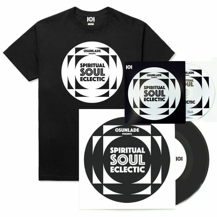 101 APPAREL/OSUNLADE - 101 Apparel Spiritual Soul Eclectic T-Shirt With 7" & Mix CD (black, large)
