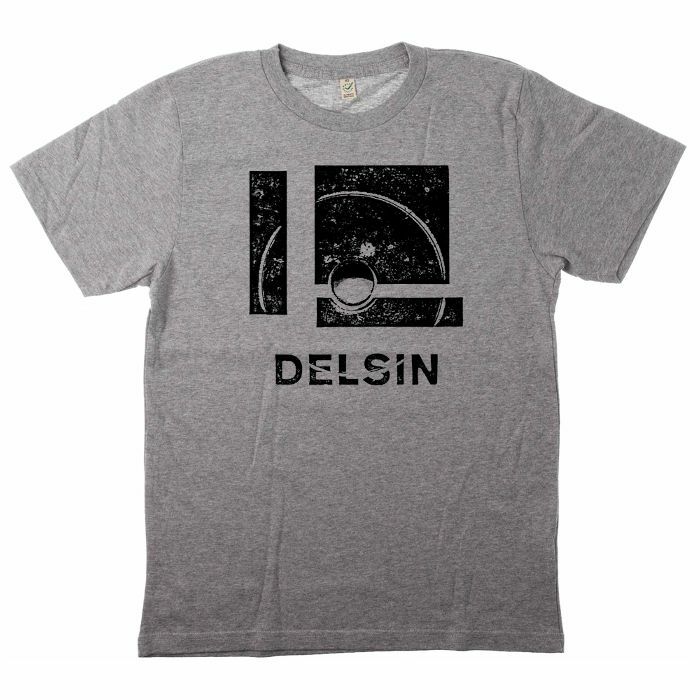 DELSIN - Delsin Label Stamp T Shirt (medium, heather grey with black print)