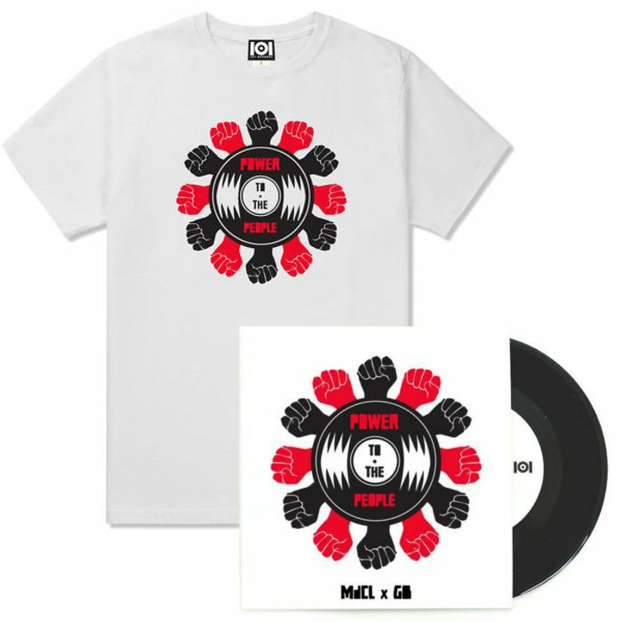101 APPAREL/MARK DE CLIVE LOWE/GIFTED & BLESSED - 101 Apparel Power To The People T-Shirt With 7" & Mix CD/Cassette (white, medium)