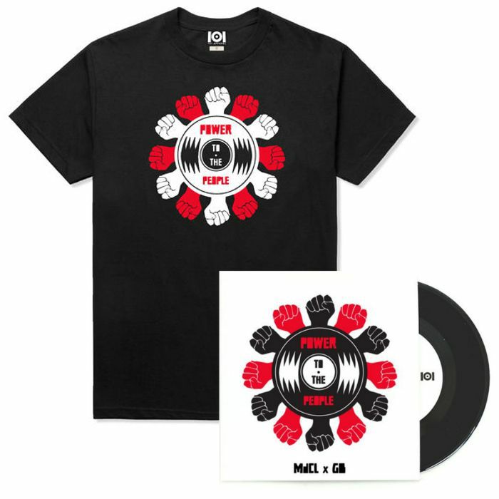 101 APPAREL/MARK DE CLIVE LOWE/GIFTED & BLESSED - 101 Apparel Power To The People T-Shirt With 7" & Mix CD/Cassette (black, medium)