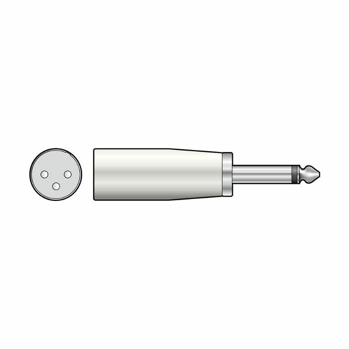 QTX SOUND - QTX Male 3 Pin XLR To Male 1/4" Mono Jack Plug Adapter
