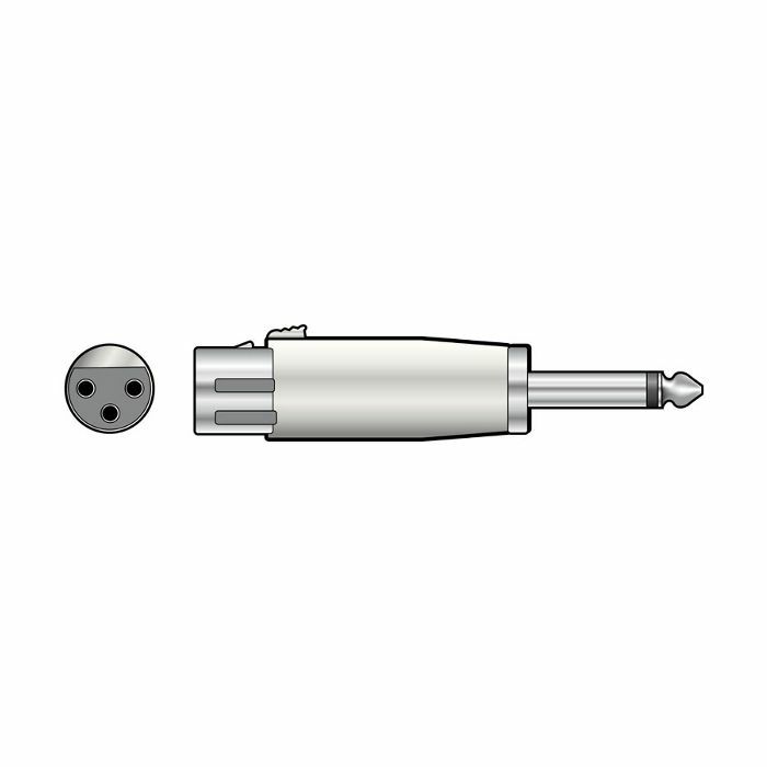 QTX - QTX Female 3 Pin XLR To Male 1/4" Mono Jack Socket Adapter