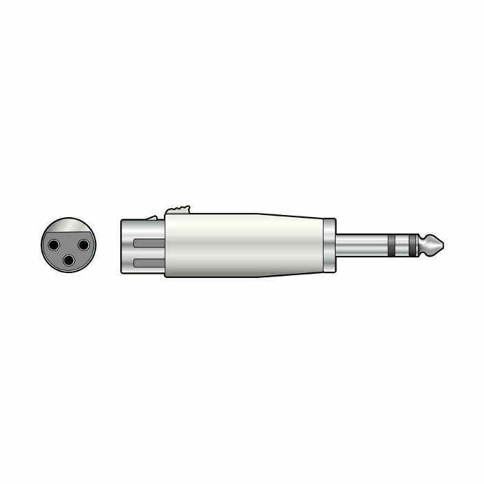 QTX - QTX Female 3 Pin XLR To Male 1/4" Stereo Jack Plug Adapter