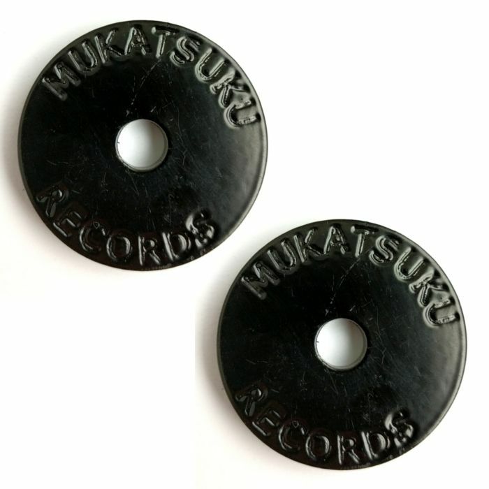 MUKATSUKU - Mukatsuku Branded Bespoke Black Mukatsuku 45 RPM Centre Hole Turntable Adapters For Playing Dinked 7 Inch Records (pair) *Juno Exclusive*