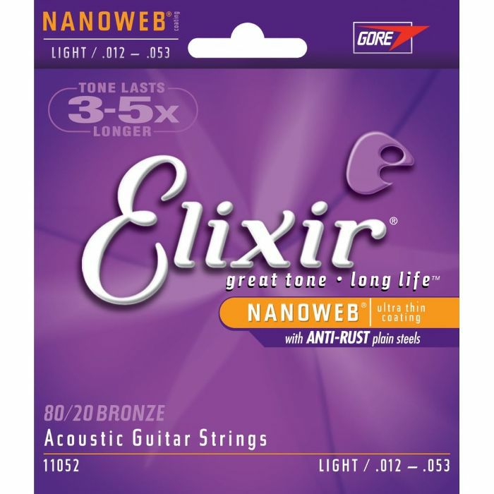 ELIXIR - Elixir 80/20 Light Acoustic Guitar Strings Set With Nanoweb Coating (E11052)