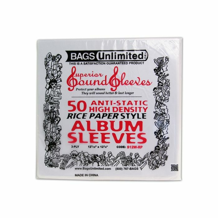 BAGS UNLIMITED - Bags Unlimited Anti-Static High Density Rice Paper Style 12" Vinyl Record Sleeves (pack of 50)