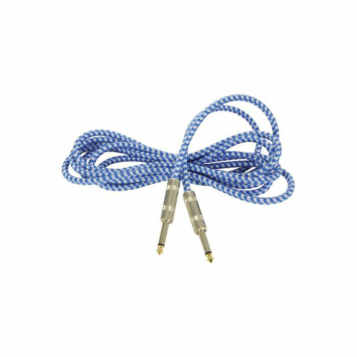 CHORD - Chord 6.3mm Mono Jack Plug To 6.3mm Mono Jack Plug Cable (blue/white, 3.0m)