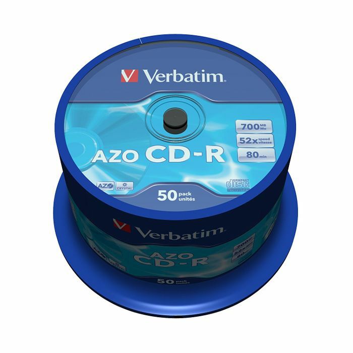 VERBATIM - Verbatim 80 Minute 700MB Crystal Super Azo Blank CDR Discs (spindle of 50)