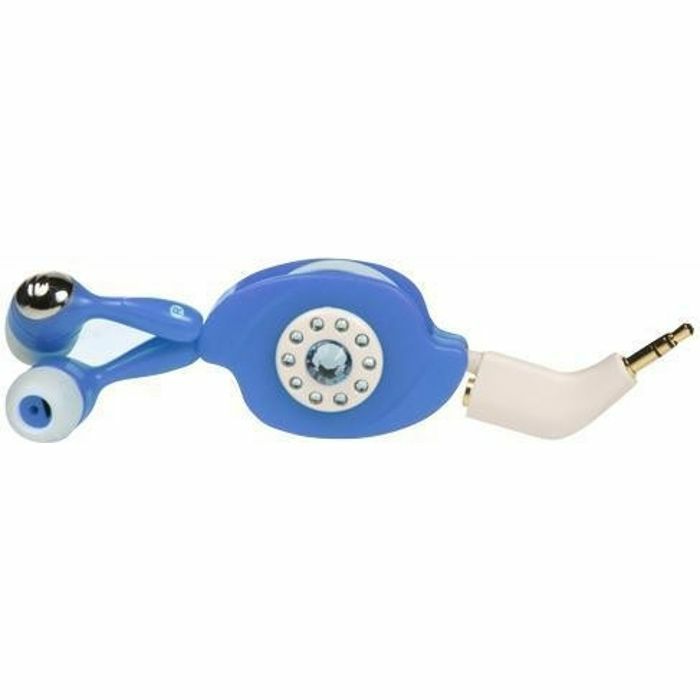 MEMOREX - Memorex IE300 Earphones With Retractable Cable Sharing Plug (blue)