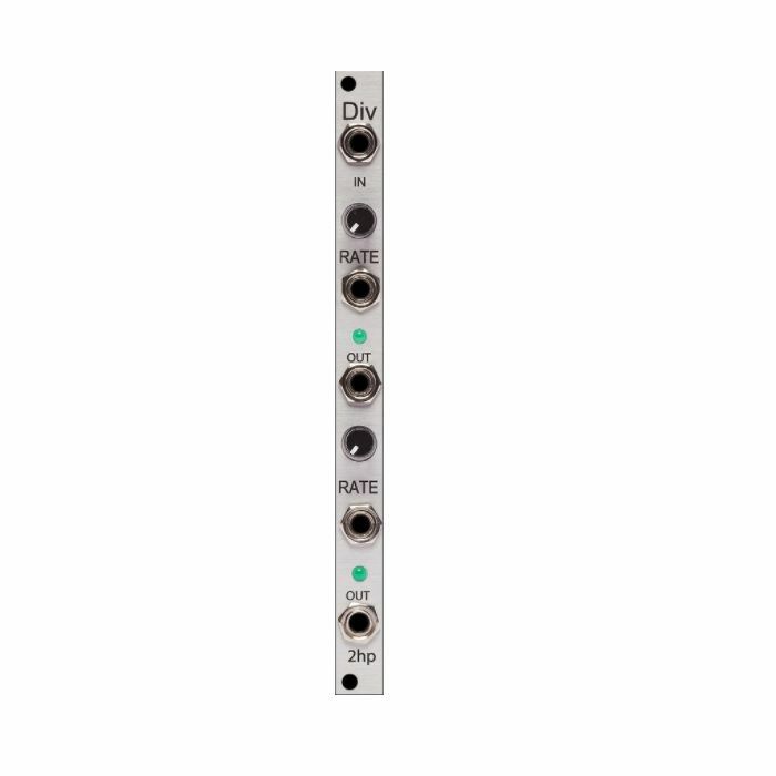 2HP - 2hp Div 2 Channel Voltage Controlled Clock Divider & Multiplier Module (silver faceplate)