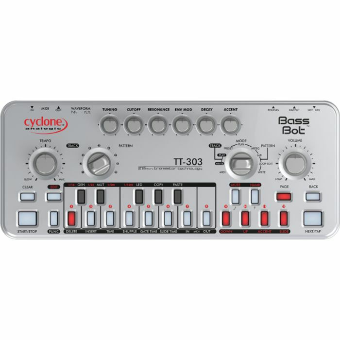 CYCLONE ANALOGIC - Cyclone Analogic TT-303 v2 Bass Bot Analogue Monophonic Synthesiser & Sequencer (silver)